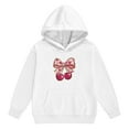 thumbnail image 5 of LRen Girls Outfits Size 12 Cute Bowknot Print Crewneck Long Sleeve Valentines Hoodie Pullover Sweatshirt Tracksuit Jogger Sweatpants Fashionable Children Unisex 2 Pc Sweatsuit Set, 5 of 6