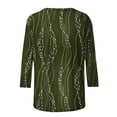 thumbnail image 5 of Yuanlook Womens Tops 3/4 Length Sleeve Crewneck Shirts Summer Fall Blouses - Green - XXL, 5 of 9
