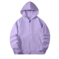 thumbnail image 5 of Odeerbi Kids Boys Girls Winter Fleece Lined Jacket Kids Toddler Hoodie Outwear Long Sleeve Pullover Sweatshirt 2025 Casual Top Teen Girl Clothes Coat with Pocket Purple 10-11 Years, 5 of 5