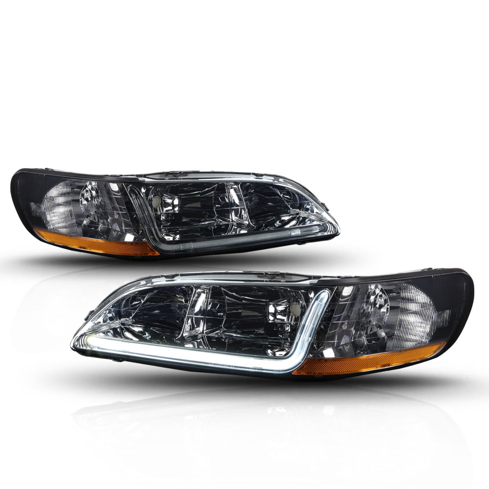 Smoke Tinted Headlight LED Running Light Amber Signal for 9802 Honda