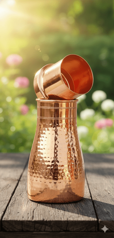Pure Copper Water Bottle With Leak Proof Contains Ayurveda Health Benefits For Drinking Water Bottle 900Ml