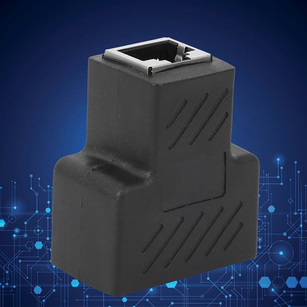 Divisor de red RJ45 5 piezas adaptador de tres vías 1 a 2 Extensor de cable negro Bling Bling