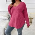 thumbnail image 6 of Endives Womens Sweater Casual Knit V Neck Solid Color Tops Lightweight Long Sleeve Tops Womens Plus XL-5XL, 6 of 6