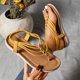 thumbnail image 4 of Sandalias Planas con Correas de Tobillo Multi Correa Pie Post, Plantillas para Pies Planos Acolchados Verano, 4 of 9