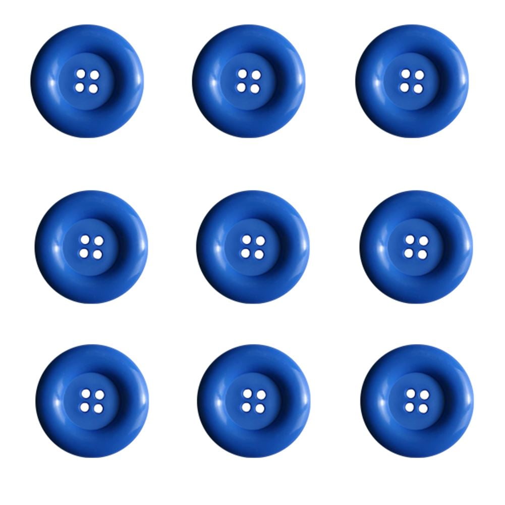 Buttons 4 Hole, 1/2 Inch, Resin, 10 Pieces, Blue - Seeking Roam