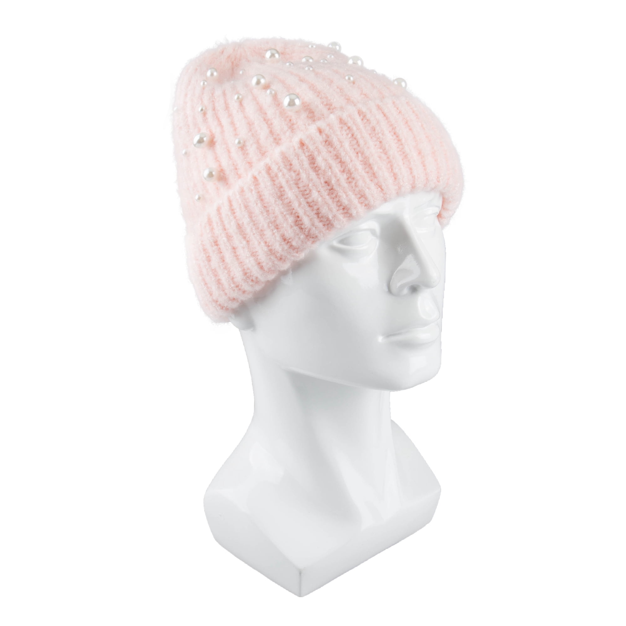 NWT Jessica Simpson Pink Pearl-Embellished Beanie and Earring Set Pearl Knit Beanie at Amazon Women main image 2