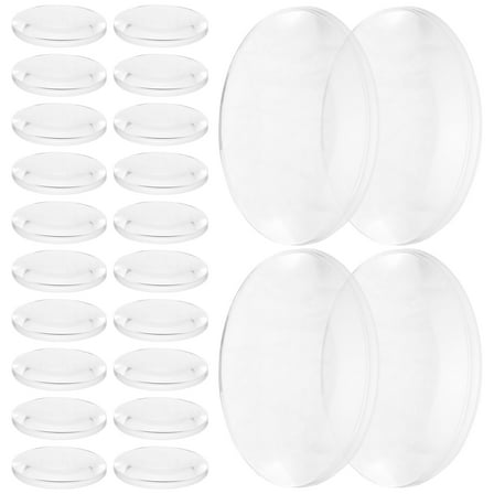 LULULION 60Pcs Transparent Double Convex Lens for Optical Physics Experiments