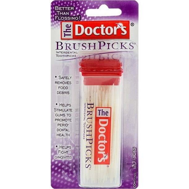 3 Pack The Doctor's BrushPicks Interdental Toothpicks 120 Count Ea 360
