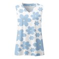 thumbnail image 4 of Camiseta holgada sin mangas con cuello redondo y estampado de flores informales de verano para mujer Pompotops lopia994500, 4 of 5
