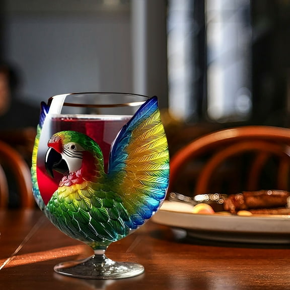Qnjujn Elegant Bird-Engraved Glass Tumbler, Unique Artisan Drinking Cup for Cocktails Juice Water, Dishwasher Safe Home Bar Decor Gift Set