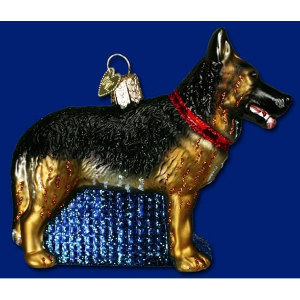 Old World Christmas German Shepherd Dog Glass Ornament ...