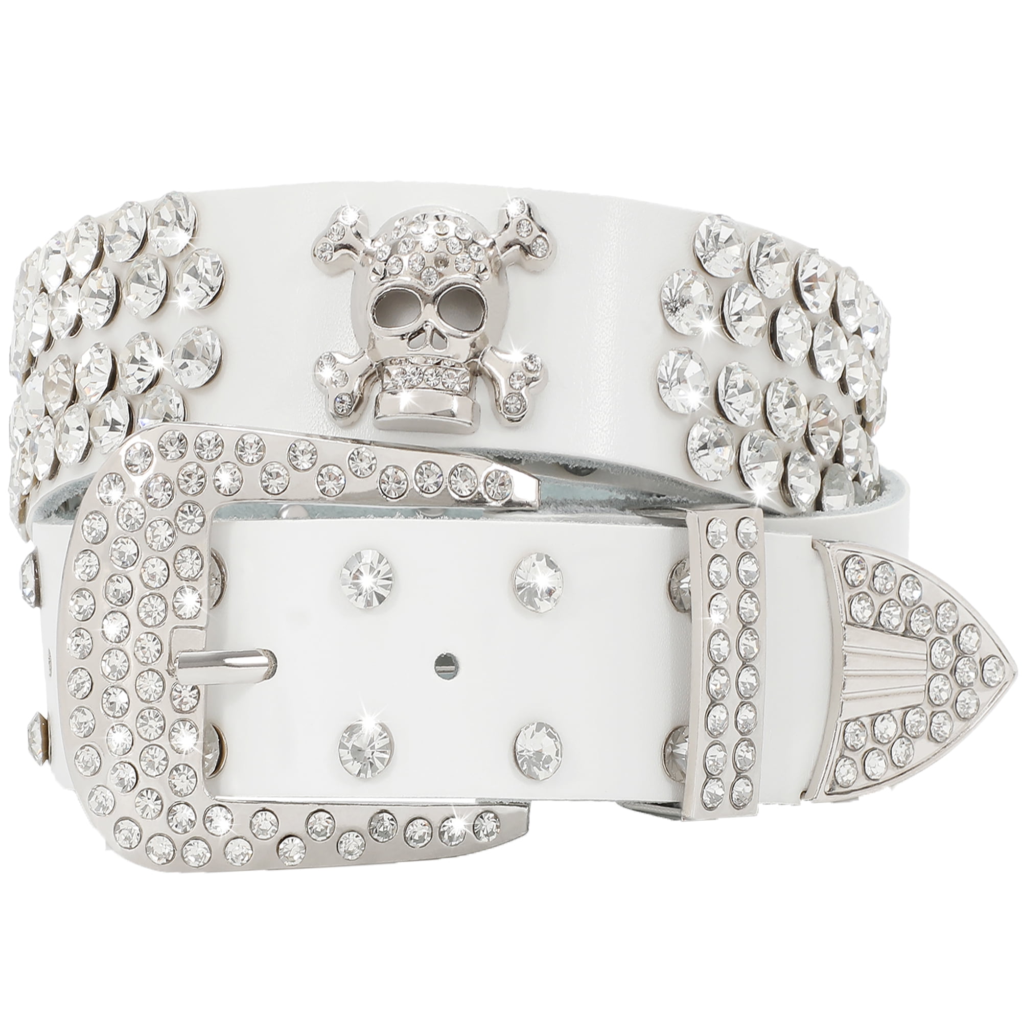 JASGOOD Rhinestone Belts for Men Women Western Cowboy Sparkle Diamond