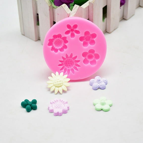 Vikakiooze under10, Five-Hole Flower Silicone Fondant Icing Mould Wedding Cake Mold Decoration