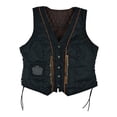 thumbnail image 4 of Dream Apparel Womens Motorcycle Vest Black Genuine Leather Vests for Ladies Biker Riding Slim Vest With Braid and Side Laces, 4 of 5