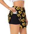 thumbnail image 2 of Bixox Women's Sunflower (2) pattern 2 in 1 Running Shorts - Lightweight Athletic Workout Gym Yoga Shorts Liner with Pockets - Medium, 2 of 7
