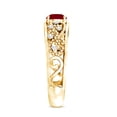 thumbnail image 4 of Rosec Jewels Natural Ruby Engagement Ring for Women - Vintage Inspired Ruby Diamond Ring - AAA Quality - with Jewelry Box, 10K Yellow Gold, US 3.00, 4 of 9