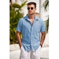 thumbnail image 4 of COOFANDY Mens Short Sleeve Button Down Shirts Casual Cotton Beach Summer Linen Textured Shirts?, 4 of 6