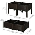 thumbnail image 3 of Outsunny 4-piece Elevated Flower Bed Plastic Brown Planter Box with Legs for Small Spaces, 3 of 10