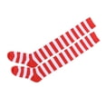 thumbnail image 4 of Lot de 2 Bas Cuisses Rayés Grande Taille Respirabilité Unique Flexibles Apparence Tendance Antidérapants Bas Chaussettes Bottes Bas Rouges Blancs Rayés, 4 of 6