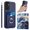 Blue, variant on Wallet Case for Samsung Galaxy A54 5G, Stylish Ultra Slim PU Leather Card Slots Ring Stand Wrist Strap Shockproof Protective Thin Lightweight Back Case Cover for Samsung Galaxy A54 5G, Black