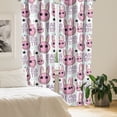 thumbnail image 2 of Ambesonne Emoji Curtains, Happy Bunny Modern Easter, Pair of 28"x95", White Soft Pink Black, 2 of 5