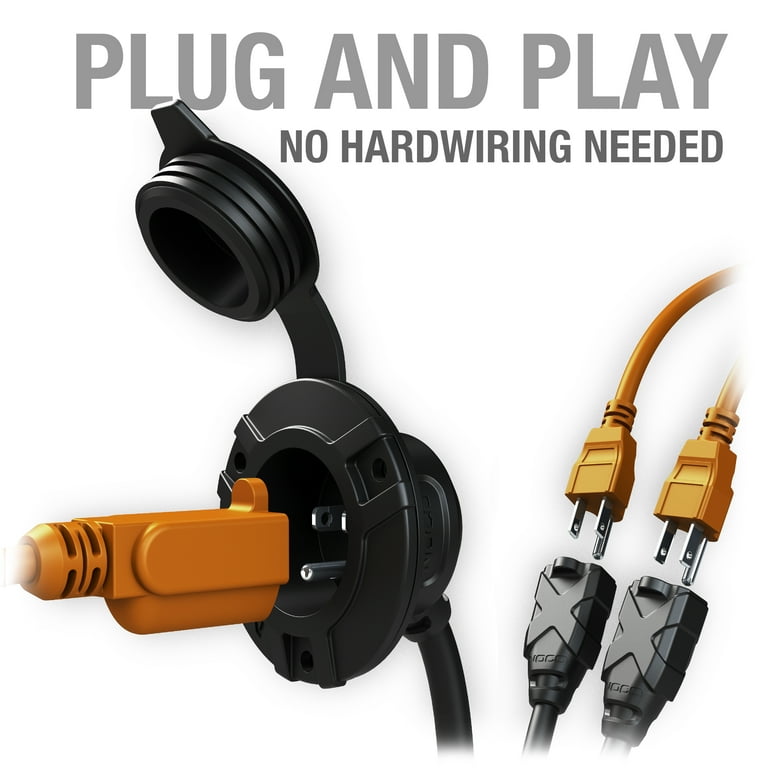 NOCO GCP2 Waterproof 125V AC Port Plug with Dual 18-Inch Extension