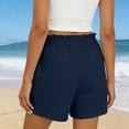 thumbnail image 6 of Axiiglly Cotton Shorts for Women Elastic Waist Breathable Workout Shorts Solid Color Lightweight Outdoor Casual Shorts for Holidays S-3XL, 6 of 10