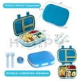 thumbnail image 2 of Lonchera para niños tipo bento box con compartimentos ajustables de sellado hermetico, tupper para lunch con cubiertos Incluidos, lunch box libre de fugas y antiderrames BPA Free, 2 of 10
