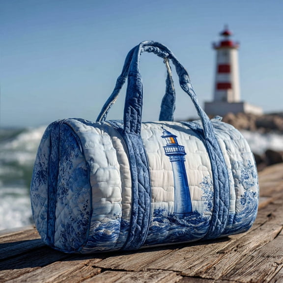 Nautical Glow Quilted Overnight Bag, Personalized Weekender, Travel Duffel for Women