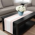 thumbnail image 4 of Pink Striped Table Runner 72 Inches Long, Modern White Striped Abstract Art Aesthetics Kitchen Coffee Dining Table Decoration for Home Party Birthday Wedding Home Decor 13x72 Inches, 4 of 8