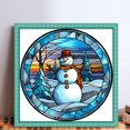 thumbnail image 2 of Hilo Algodón Bordado 11CT Vitral Muñeco Nieve Punto Cruz 40x40cm, 2 of 9