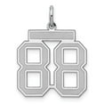thumbnail image 1 of FB Jewels Sterling Silver Rhodium-plated Medium Satin Number 88 Charm, 1 of 2