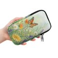 thumbnail image 2 of SEANATIVE Double Eyeglass Case Zipper Glasses Case Sunglasses Pouch for 2 Pairs of Eyeglasses Sunglasses, Printed Eyewear Organizer Portable Eyewear Accessories, Daisy Butterfly Leaf Green, 2 of 7