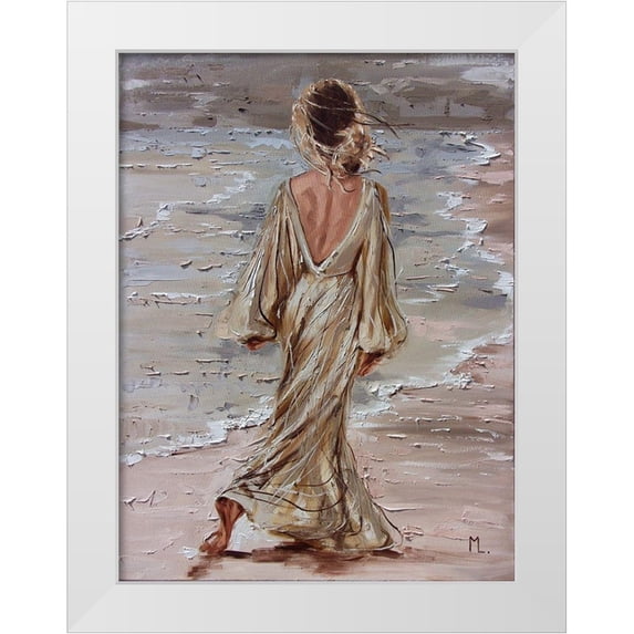 Luniak, Monika 12x14 White Modern Wood Framed Museum Art Print Titled - On the Beach
