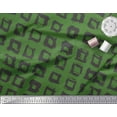thumbnail image 2 of Soimoi Green polyester Crepe Fabric Square Geometric Printed Craft Fabric by the Yard 52 Inch Wide, 2 of 3