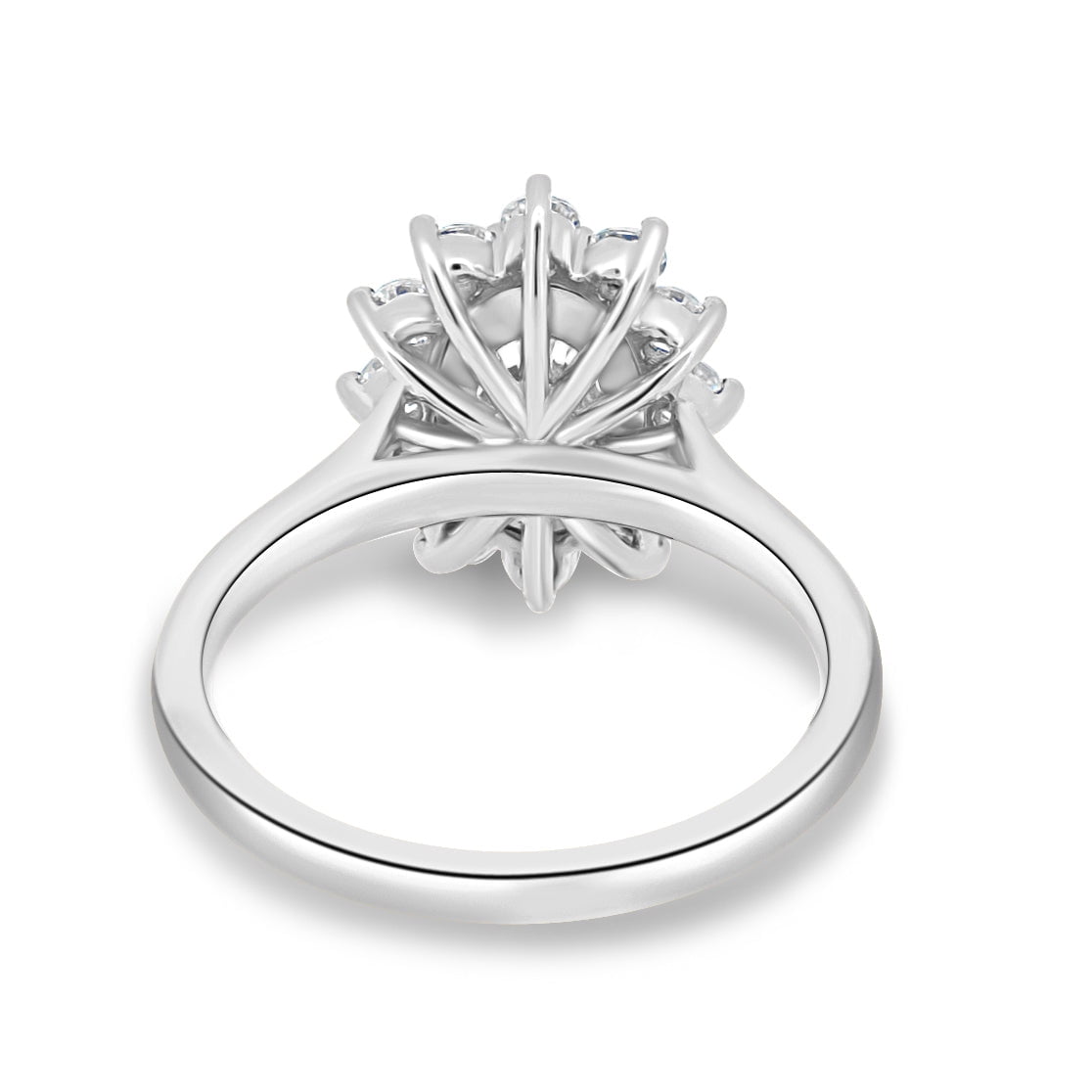 ESTE ORIGIN 2.00Ct Oval Cut Moissanite Engagement Ring – Halo & Cathedral Setting in 14K White Gold for Women