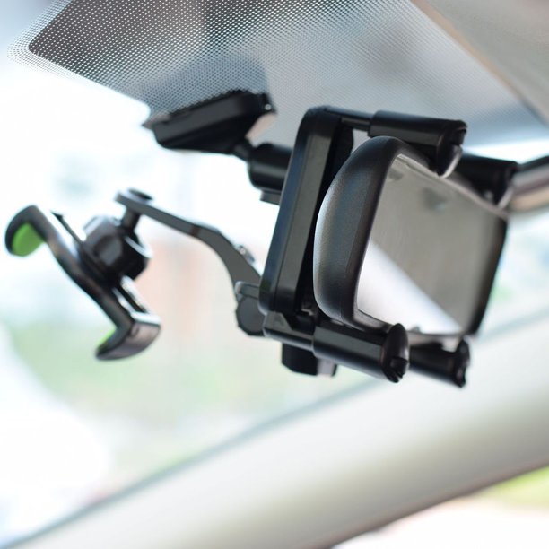 Soporte para teléfono de coche Soporte de asiento de espejo retrovisor giratorio de 360 grados (verde) Ehuebsd Para estrenar