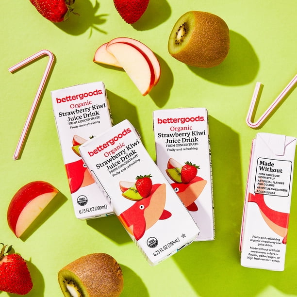 3 pack) bettergoods Organic Strawberry Kiwi Juice Drink, 6.75 fl
