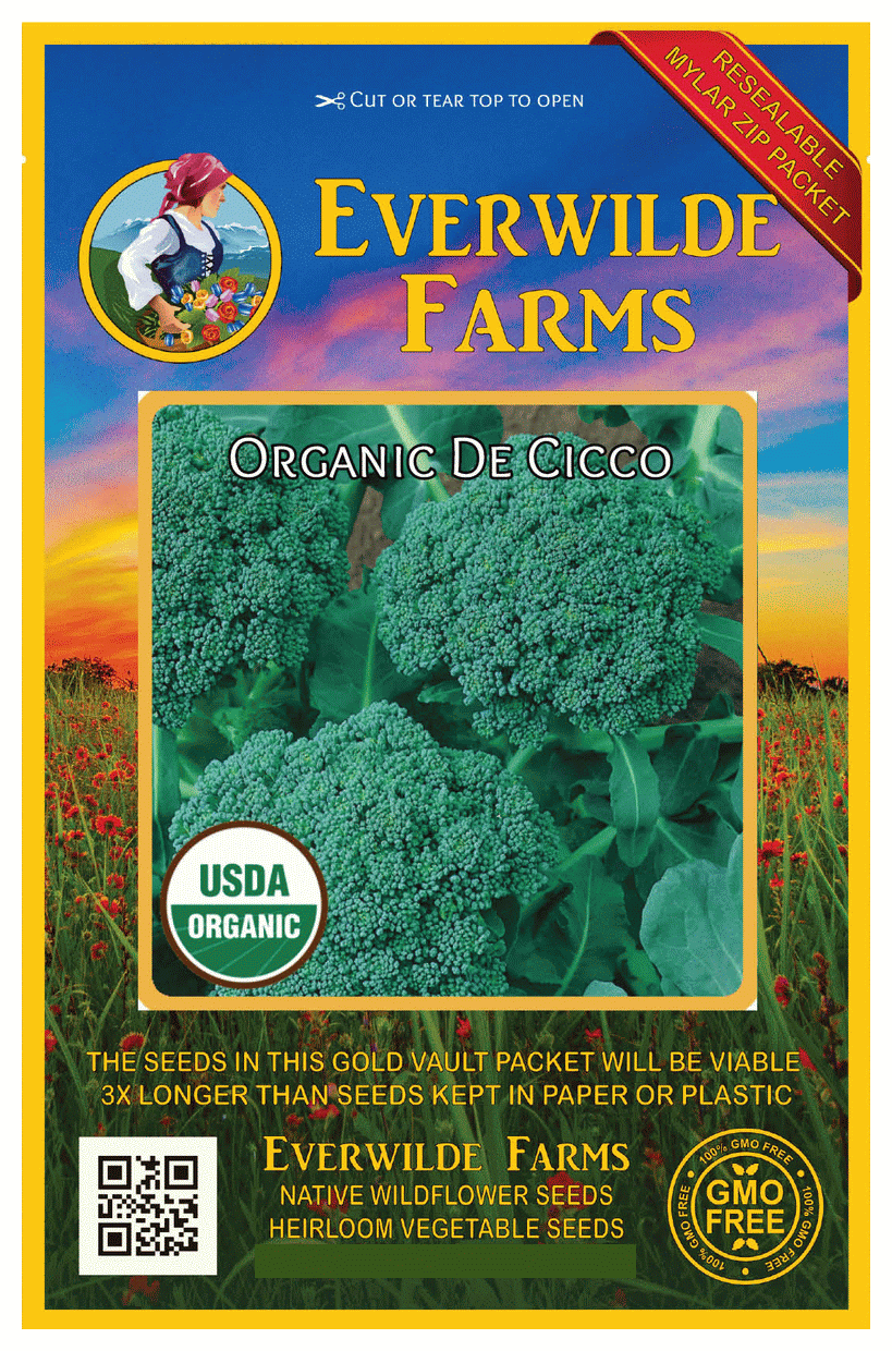 Everwilde Farms 1 Oz Organic De Cicco Broccoli Seeds Gold Vault
