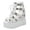 White, variant on Womens Wedge Platform Sandals Gladiator Peep Toe Chunky Floral High Hidden Heels Cut out Zipper Caged Summer Bootie White Size 9