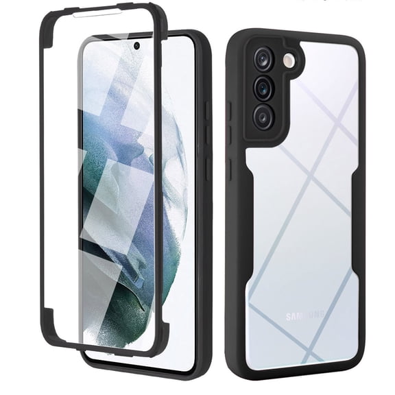 Compatible with Samsung Galaxy S23 Ultra Clear Case with Screen Protector Full Body Protection Case-Black