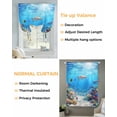 thumbnail image 3 of Ocean Turtle Tie Up Curtains for Window, Thermal Insulated Balloon Shade Adjustable Rod Pocket Curtains Valance Panels for Kitchen Bathroom Cafe 42 x 45 Blue Beach Summer Dolphin Whale Coral Fish, 3 of 6