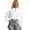 White, variant on Women's Short Sweatshirt Half-Zip Crewneck Warm Lined Sweatshirt, Solid Color Long Sleeve Pullover Sweater Cozy Casual Wear,Size:XL