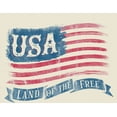 thumbnail image 2 of Americana USA Flag Land of the Free Natural Men's Crew Neck Short Sleeve Tee-XXL, 2 of 2