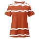 thumbnail image 3 of Camisas de Manga Corta para las Mujeres Impresión Cuello Redondo Suéter Encaje Camisa, Blusa de Verano Casual para las Mujeres, 3 of 5