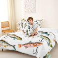 thumbnail image 4 of Feelyou Rustic Lake Fishing Queen Comforter Set for Kids Boys, Cartoon Farmhouse Animal Bedding Comforter Set, Reversible, 3-Piece, 4 of 6