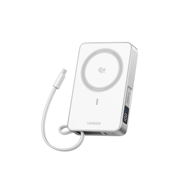 Power Bank UGREEN MagFlow de 10000 mAh, 25 W inalámbrico, 30 W USB-C