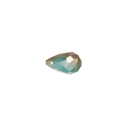 Faceted Tourmaline Gem Ab2x Coated Turquoise Opal Faceted Briolette Drop Crystal Beads Top-Drilled 8x13mm 30pcs ()