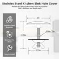 thumbnail image 2 of BlinkLLX 2 Inch Kitchen Sink Hole Cover Faucet Hole Cover Stainless Steel Kitchen Sink Tap Hole Plate Stopper Cover Blanking Metal Plug (Polished Chrome), 2 of 14