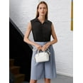 thumbnail image 5 of Zeagoo Womens Casual Sleeveless Button Down Shirts Office Blouses Loose V Neck Tank Tops for Spring Summer, 5 of 7